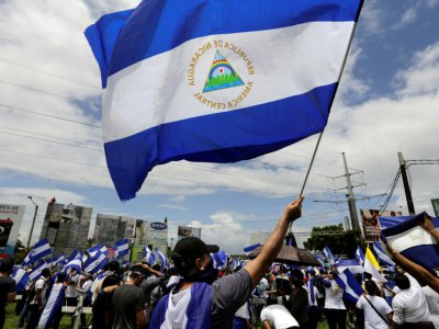 Manifestation de l'opposition nicaraguayenne à Managua, le 12 juillet 2018 - INTI OCON [AFP]