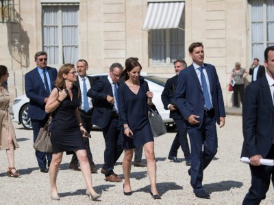 Des grands patrons français sont reçus à l'Elysée par Emmanuel Macron, le 17 juillet 2018 - Eric Feferberg [AFP]
