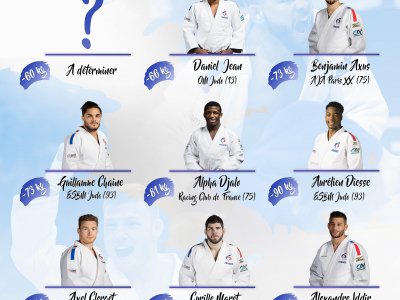 La sélection masculine française pour participer aux championnats du monde à Bakou du jeudi 20 au jeudi 27 septembre 2018. - Fédération Française de Judo