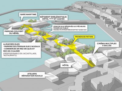 Le projet d'aménagement présenté par le conseil départemental de la Manche et dessiné par le cabinet Obéron Expansion - DR