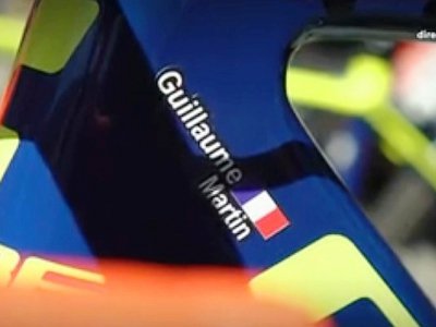 Le cadre de vélo aux couleurs du leader français de la Wanty - capture d'écran