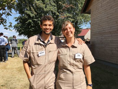 Mehdi Khabouch et Léa Beaud sont internes vétérinaires au Cirale à Goustranville (Calvados). - Solenn Boulant