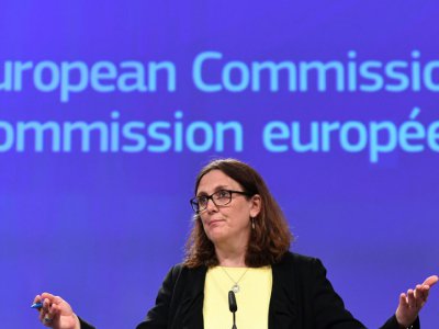 La commissaire européenne au Commerce Cecilia Malmstrom a récemment affirmé se rendre à Washington dans l'espoir d'une "désescalade" - Emmanuel DUNAND [AFP/Archives]
