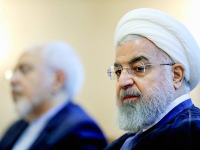 Une photo diffusée par la présidence irianienne dimanche montrant le président Hassan Rohani dimanche - - [Iranian Presidency/AFP/Archives]