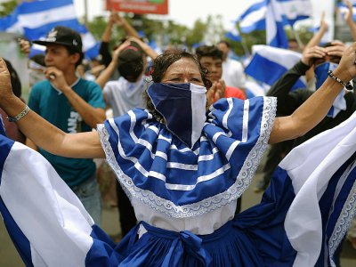 Manifestation anti-Ortega à Managua au Nicaragua, le 21 juillet 2018 - MARVIN RECINOS [AFP/Archives]