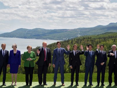 Photo des dirigeants du G7, le 8 juin 2018 à La Malbaie, au Canada - Ludovic MARIN [POOL/AFP/Archives]