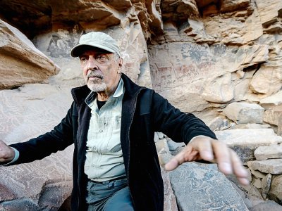 L'archéologue chilien José Berenguer à Taira, dans le désert de l'Atacama, au Chili, le 21 juillet 2018 - Martin BERNETTI [AFP]