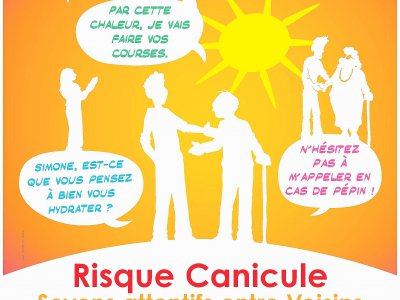 L'affiche des Voisins Solidaires pour prévenir du plan canicule. - voisinsolidaires.fr