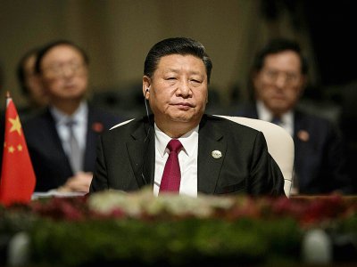 Le président chinois Xi Jinping lors du sommet des Brics à Johannesburg en Afrique du Sud, le 26 juillet 2018 - GULSHAN KHAN [POOL/AFP]
