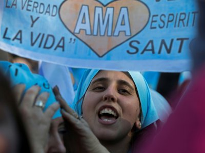 Manifestation à l'appel des églises évangéliques contre le projet de légalisation de l'avortement, le 4 août 2018 à Buenos Aires, en Argentine - Alejandro PAGNI [AFP]