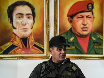 Le ministre vénézuélien de la Défense Padrino Lopez s'exprime lors d'une conférence de presse le 5 août 2018 au lendemain d'un "attentat" contre Nicolas Maduro. - Juan BARRETO [AFP]