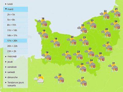 Des risques de grêle en fin d'après-midi en Normandie - Météo France
