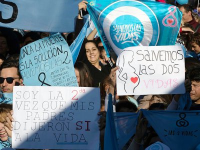 Manifestation à l'appel des églises évangéliques contre le projet de légalisation de l'avortement, le 4 août 2018 à Buenos Aires, en Argentine - Alejandro PAGNI [AFP]