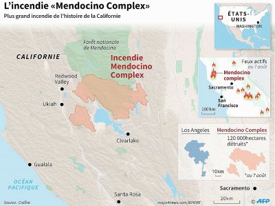 L'incendie "Mendocino Complex", le 8 août 2018 - Simon MALFATTO [AFP]