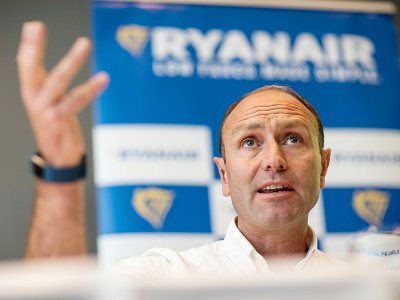 Le directeur du marketing de Ryanair, Kenny Jacobs, lors d'une conférence de presse à Francfort le 8 août 2018 (photo DPA) - Frank Rumpenhorst [dpa/AFP]