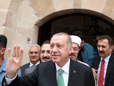 Le président turc Recep Tayyip Erdogan, le 10 août 2018 à Bayburt - Murat KULA [TURKISH PRESIDENTIAL PRESS SERVICE/AFP]