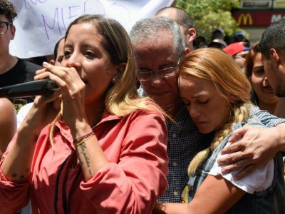 Rafaela Requesens, soeur du député d'opposition Juan Requesens, arrêté sous l'accusation d'avoir soutenu "l'attentat" contre le président Maduro, lors d'une manifestation pour réclamer sa libération, le 11 août 2018 à Caracas, au Venezuela - Federico PARRA [AFP]
