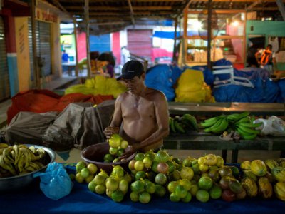 Un marché de fruit à Téfé, en Amazonie, au Brésil, le 30 juin 2018 - MAURO PIMENTEL [AFP]