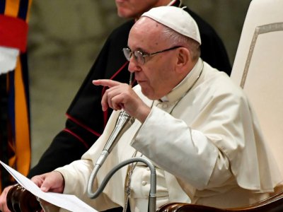 Le Pape François lors de son audience hebdomadaire au Vatican, le 1er août 2018 - Andreas SOLARO [AFP]