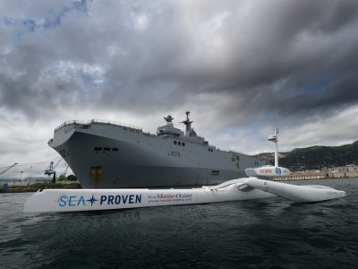 Le Sphyrna dans la rade de Toulon en France, le 13 août 2018 - Boris HORVAT [AFP]