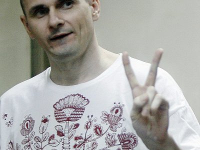 Le réalisateur ukrainien Oleg Sentsov au tribunal de Rostov-sur-le-Don en Russie, le 25 août 2015 - SERGEI VENYAVSKY [AFP/Archives]