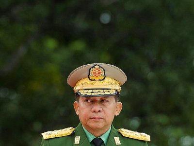 Le commandant en chef de l'armée birmane Min Aung Hlaing, à Yangoun, le 19 juillet 2018 - YE AUNG THU [AFP/Archives]