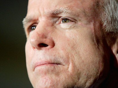 John McCain lors de sa campagne pour la présidence américaine, le 13 février 2008 à Washington - Saul LOEB [AFP/Archives]