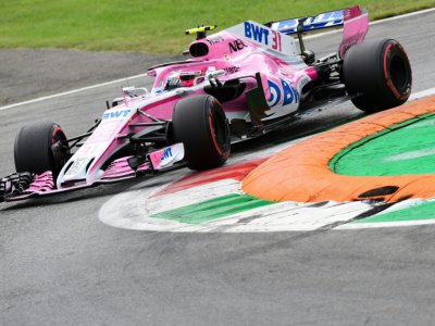 Le Français Esteban Ocon (Force India) lors des qualifs pour le GP d'Italie sur le circuit de Monza, le 1er septembre 2018 - Miguel MEDINA [AFP]