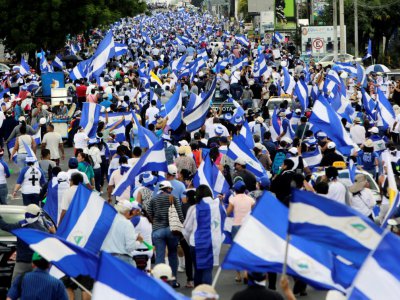 Manifestation contre le président Ortega le 2 septembre à Managua - INTI OCON [AFP]
