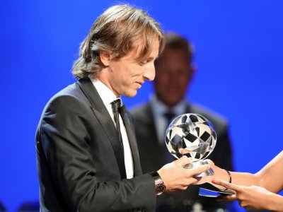 Le milieu croate du Real Madrid Luka Modric désigné joueur UEFA de l'année le 30 août 2018 à Monaco - Valery HACHE [AFP/Archives]
