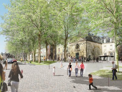 La place de la Rougemare, située face au musée des Beaux-Arts, sera transformée dans le cadre des travaux menés dans le quartier des musées. - Agence C02 / Céline Orsingher