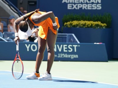La joueuse américaine Sloane Stephens pendant son quart de finale de l'US Open contre la Lettonne Anastasija Sevastova, le 4 septembre 2018 - TIMOTHY A. CLARY [AFP]