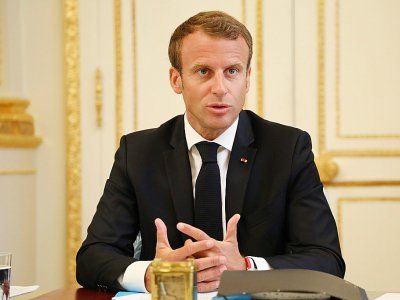 Emmanuel Macron a pris la parole lors du premier conseil des ministres suivant le remaniement, le 5 septembre 2018 - LUDOVIC MARIN [POOL/AFP]