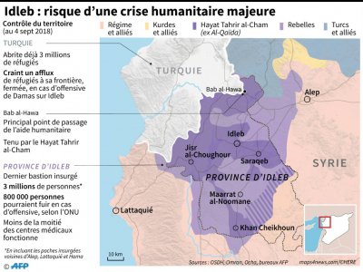 Idleb : risque d'une catastrophe humanitaire - Thomas SAINT-CRICQ [AFP]