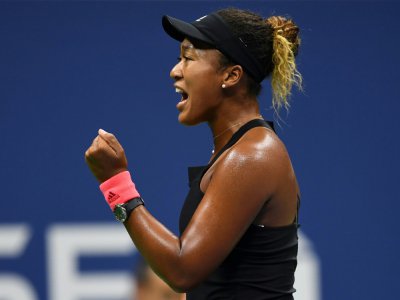 La japonaise Naomi Osaka, lors de sa demi-finale de l'US Open contre l'Américaine Madison Keys, le 6 septembre 2018 à New York - Don EMMERT [AFP]