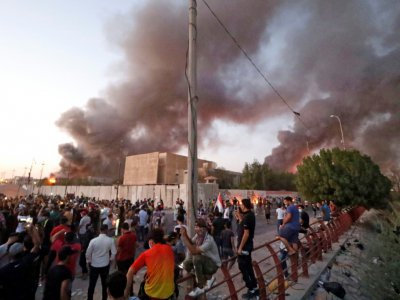 Scènes de protestation à Bassora dans le sud de l'Irak le 6 septembre 2018 - Haidar MOHAMMED ALI [AFP]