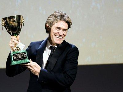 William Dafoe a reçu le prix d'interprétation masculine au Festival de Venise le 8 septembre 2018 - Filippo MONTEFORTE [AFP]