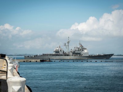 Le destroyer USS Mahan quitte la base navale de Norfolk (Virginie), le 10 septembre 2018 - Caledon Rabbipal [Navy Office of Information/AFP]