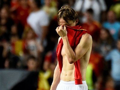 Le milieu de terrain de la Croatie Luka Modric lors de la défaite face à l'Espagne 6-0 en 2e journée de Ligue des nations le 11 septembre 2018 - JOSE JORDAN [AFP]