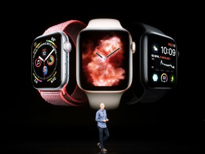 Apple a aussi présenté une nouvelle montre avec de nombreuses fonctionnalités liées à la santé - NOAH BERGER [AFP]