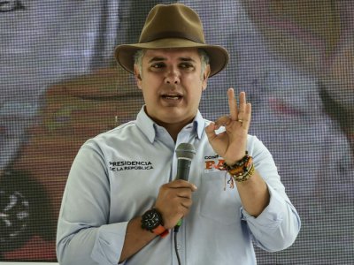 Le président colombien Ivan Duque à Amaga près de Medellin (nord-ouest), le 8 septembre 2018. - JOAQUIN SARMIENTO [AFP]