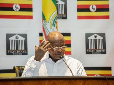 Discours du président ougandais Yoweri Museveni, Entebbe, 9 septembre 2018. - Sumy SADURNI [AFP]