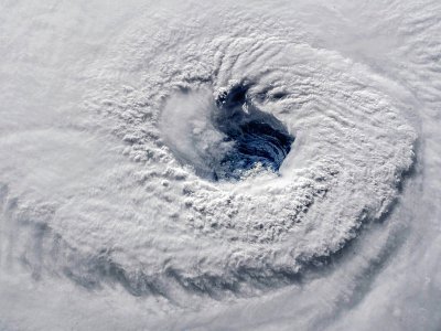 L'oeil de l'ouragan Florence photographié depuis la Station spatiale internationale à 11H50 GMT le 12 septembre 2018 - HO [NASA/AFP]