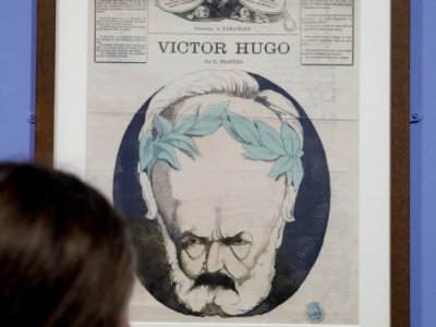 Exposition "Caricatures, Hugo à la une" dans la maison de Victor Hugo à Paris, le 12 septembre 2018 - FRANCOIS GUILLOT [AFP]