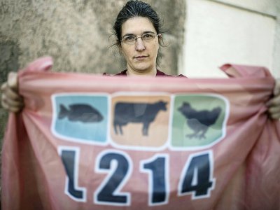 Brigitte Gothière, co-fondatrice de L214, à Lyon, le 1er mars 2016 - JEFF PACHOUD [AFP/Archives]