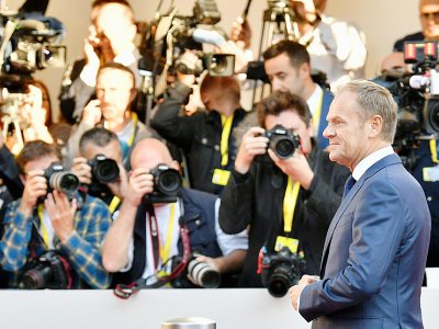 Le président du Conseil européen Donald Tusk, le 20 septembre 2018 à Salzbourg, en Autriche - BARBARA GINDL [APA/AFP]