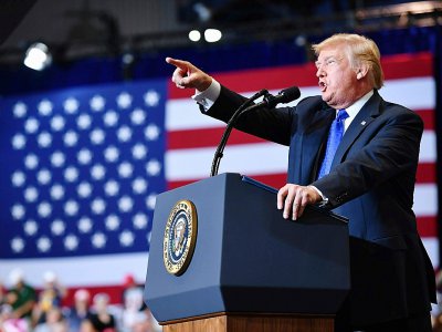Le président des Etats-Unis Donald Trump durant un meeting à Las Vegas le 20 septembre 2018. - MANDEL NGAN [AFP]