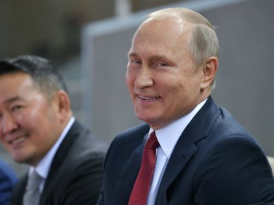 La président russe Vladimir Poutine à Bakou le 27 septembre 2018 - Alexey DRUZHININ [SPUTNIK/AFP]