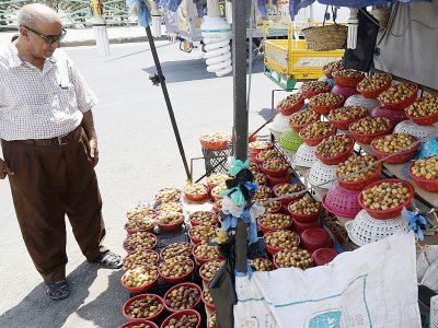 Un étal de dattes à Bassora, le 31 août 2018 en Irak - Haidar MOHAMMED ALI [AFP]
