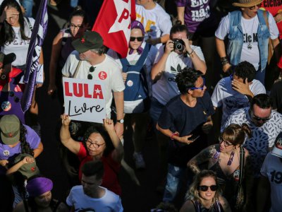 Des manifestants contre le candidat de droite à la présidentielle, le 29 septembre 2018 à Brasilia - Sergio LIMA [AFP]